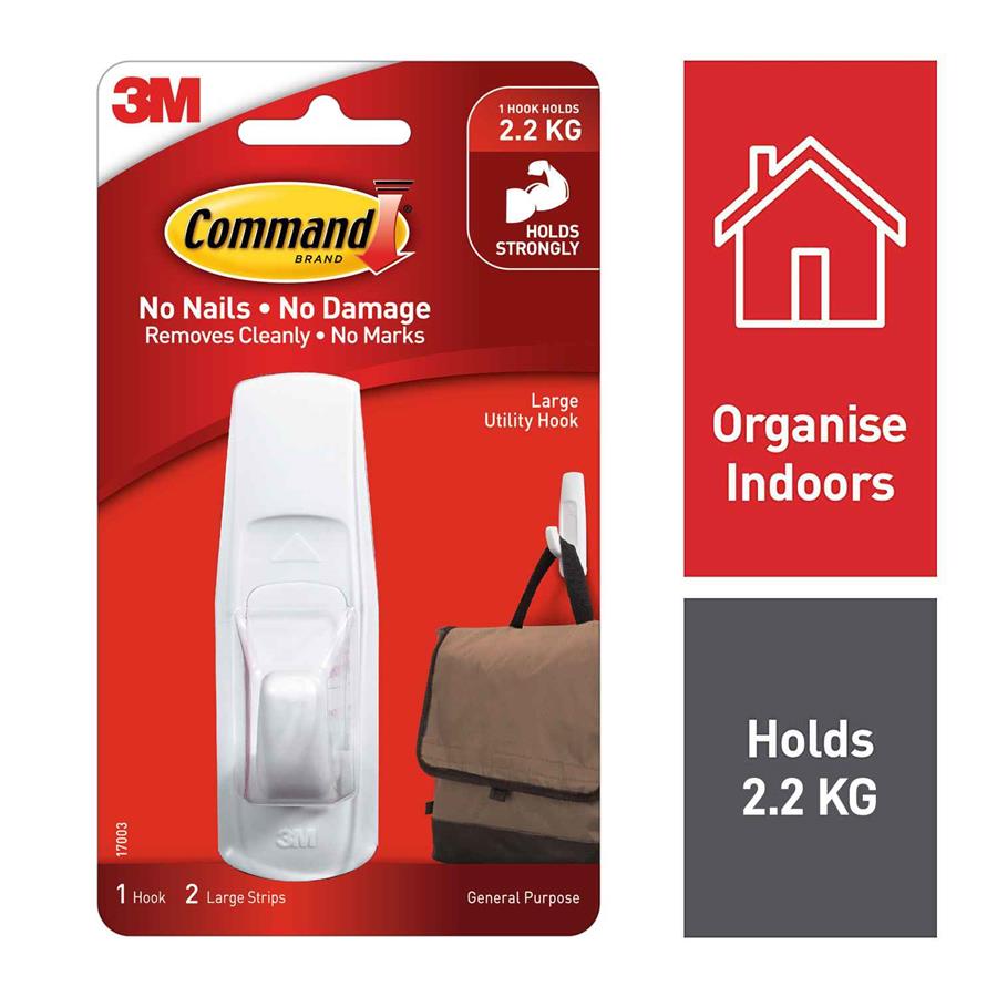 3M Command Hooks 17003 Large ADHE8010 COS Complete Office Supplies