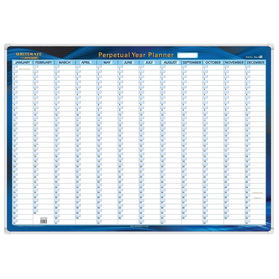 Perpetual year wall planner 700x1000mm diar9130 cos complete