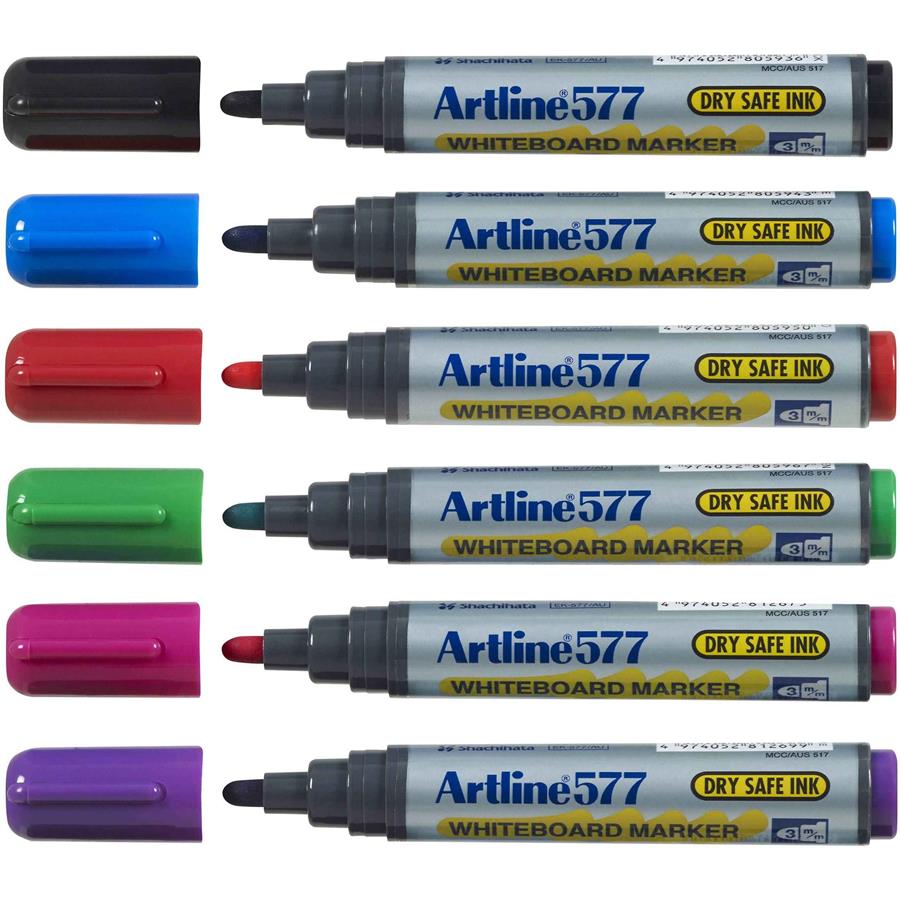 Artline 577 Whiteboard Marker 2mm Wlt6 MARK3790 COS Complete
