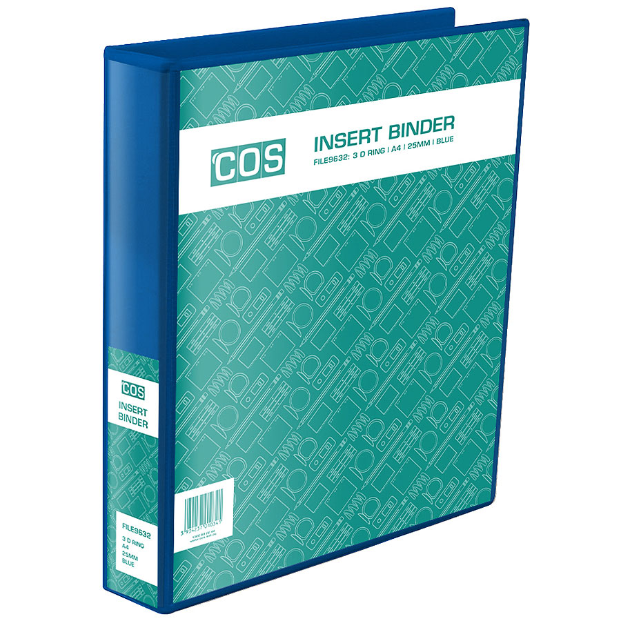 cos insert binder a4 3 ring 25mm cos complete office three ring binder insert