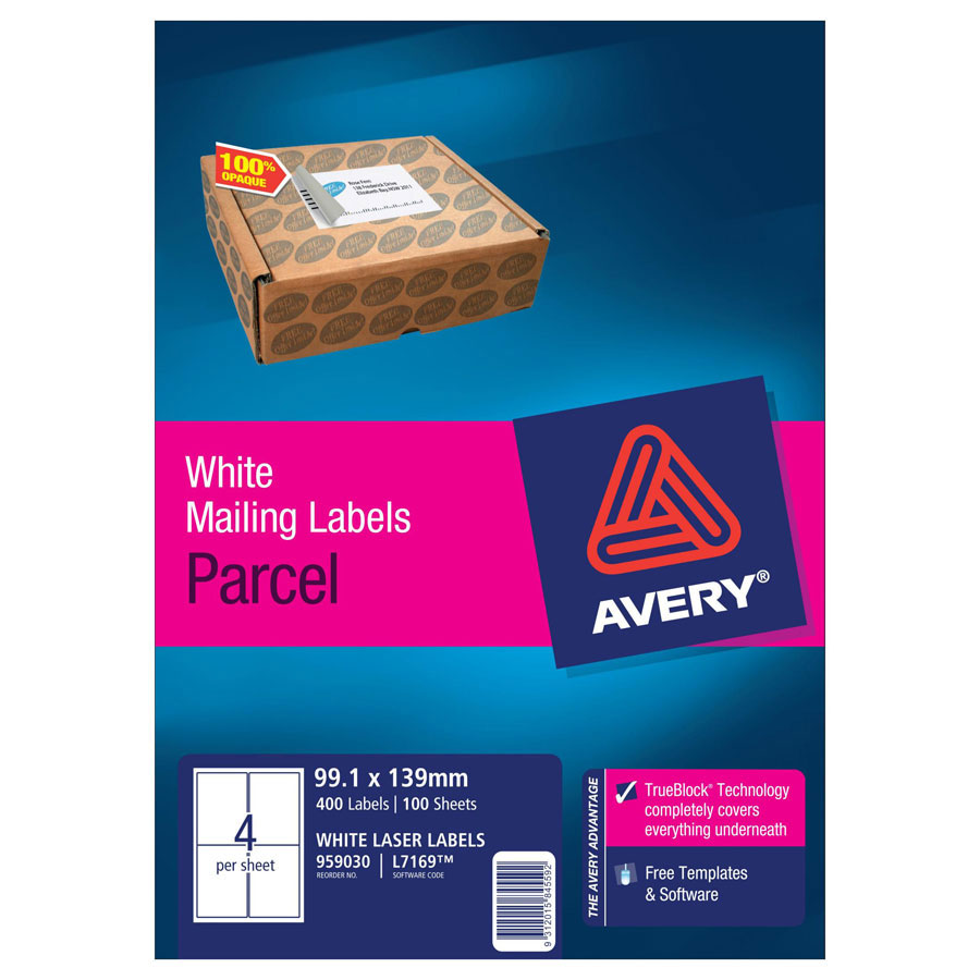 Avery Laser Labels L7169 4 / Sheet COS Complete Office Supplies