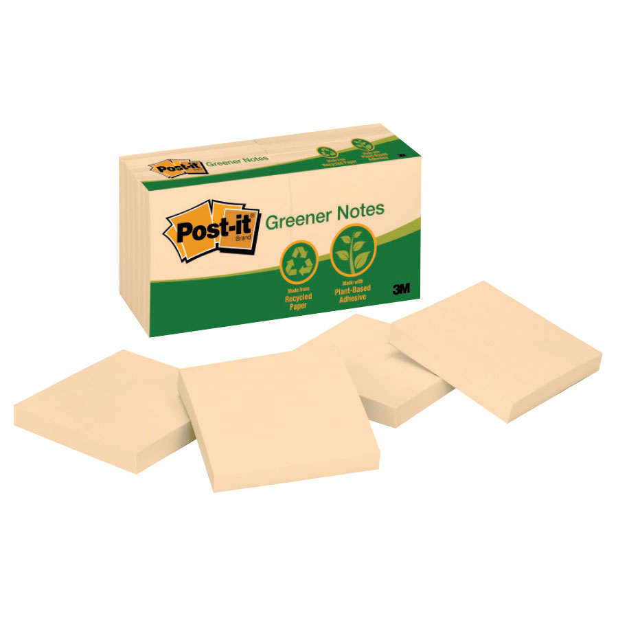 Postit Notes 76x76mm Pk12 Recycled COS Complete Office Supplies