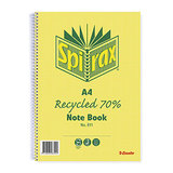 Spirax Book 811 A4 70% Recycled 240 Pg