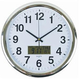 430mm Wall Clock with LCD Display
