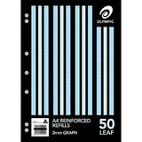 Paper Refills A4 2mm Grid 7 Hole Reinf
