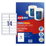 Avery Removable Labels 14 Per Sheet
