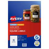 Avery Glossy Square Labels L7119 35Up