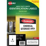 Avery Heavy Duty Labels 4 Per Sheet