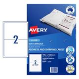 Avery Waterproof Labels 2 Per Sheet