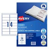 Avery Waterproof Labels 14 Per Sheet