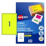 Avery Hi-Visibility Labels 1 Per Sheet
