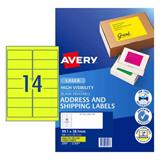 Avery Hi-Visibility Labels 14 Per Sheet