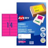 Avery Hi-Visibility Labels 14 Per Sheet