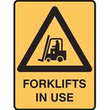 Warning Forklifts In Use Poly 600x450