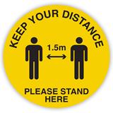 Social Distance 1.5m Floor Sign 350mm di