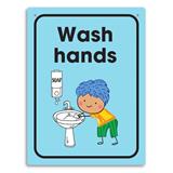Wash Hands Kids Sign Poly 225x300mm