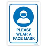 Wear a Face Mask Sign Poly 225x300mm