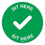 Sit Here Seating Adhesive Sign 200m