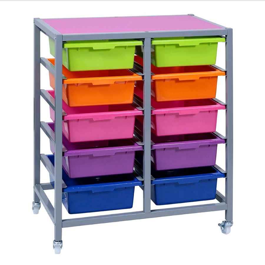 Double Tote Tray Trolley With 10 Tubs CABI4504FA COS Complete