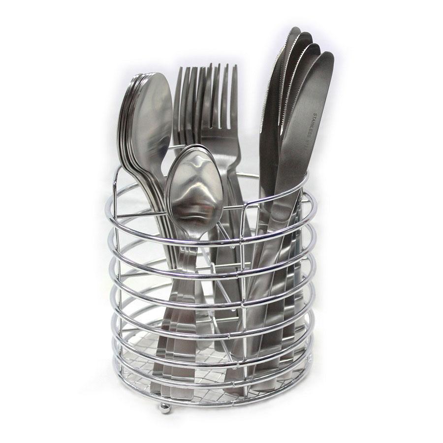 COS Steel Cutlery 24 Set With Chrome Caddy