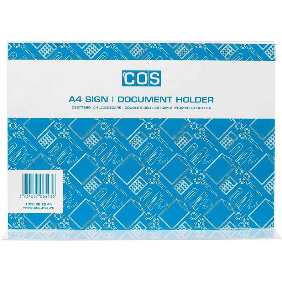 Menu Sign Holder A4 Landscape Double