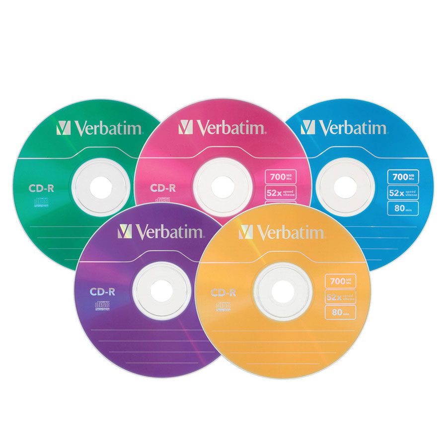 Verbatim CDR 700MB 80min 52x Ast Colour DISK6565 COS Complete