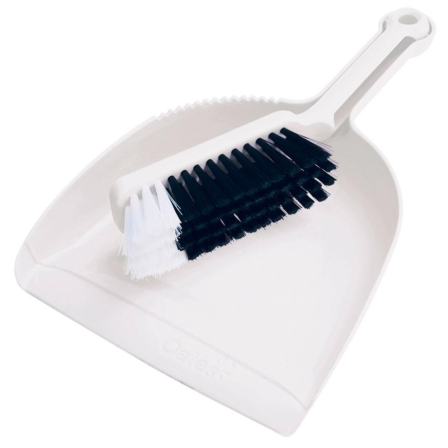 COS DUSTPAN AND BRUSH SET OATES B10207 PLASTIC WHITE
