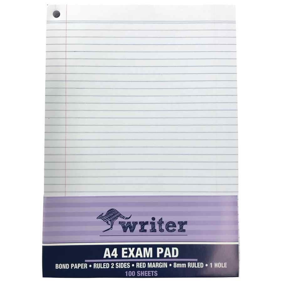 COS Exam Pad A4 8mm Ruled 1 Hole Portrait