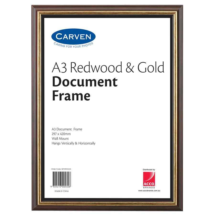 COS FRAME DOCUMENT A3 REDWOOD WITH GOLD TRIM*