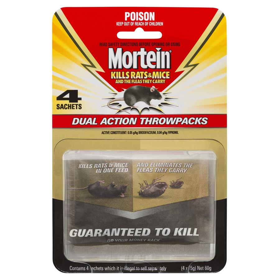 Mortein Kill Rats & Mice Throwpacks 15g INSE1306 COS Complete Office Supplies