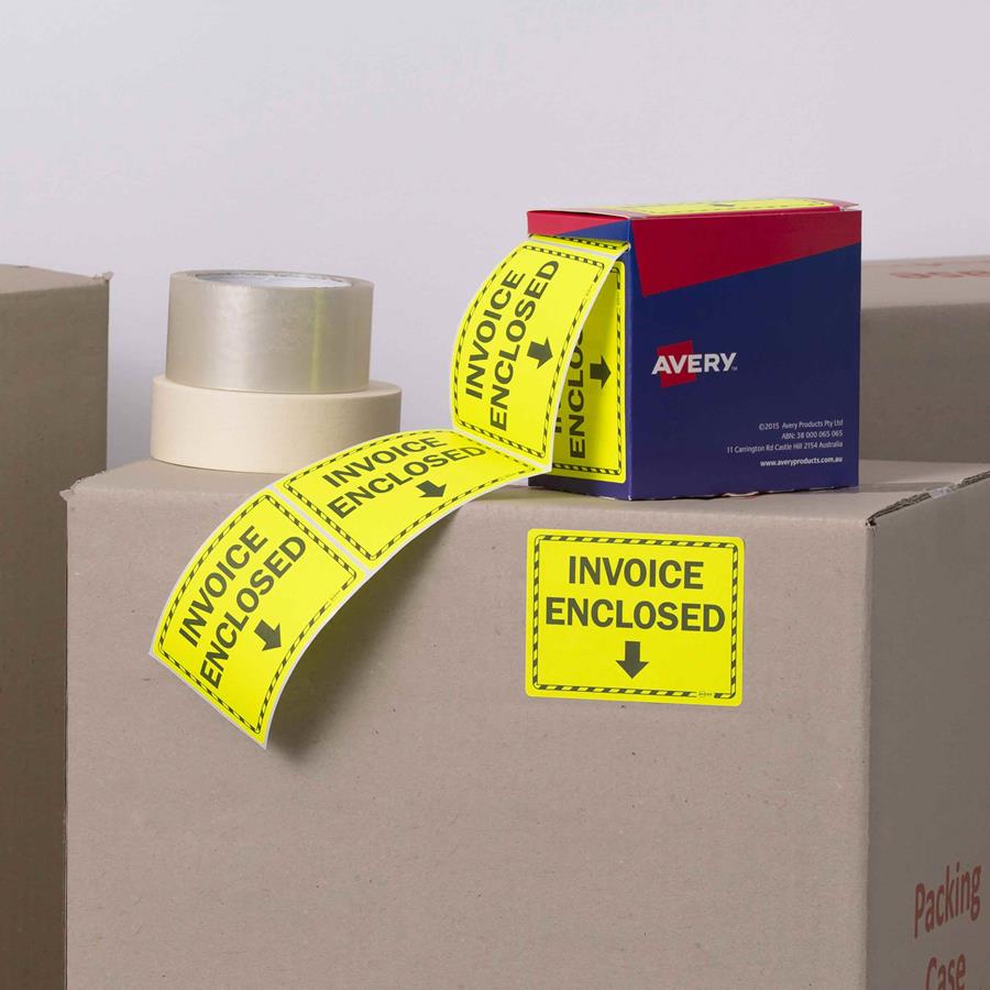 COS Avery INVOICE ENCLOSED Dispenser Labels