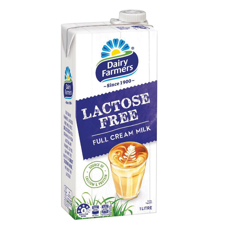 COS MILK LONG LIFE DAIRY FARMERS LACTOSE FREE 1L CTN12
