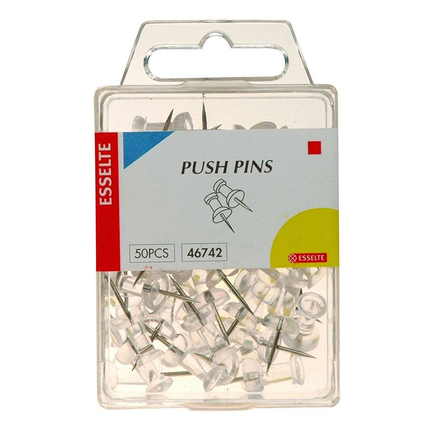 COS PUSH PINS 19MM CLEAR PKT50*