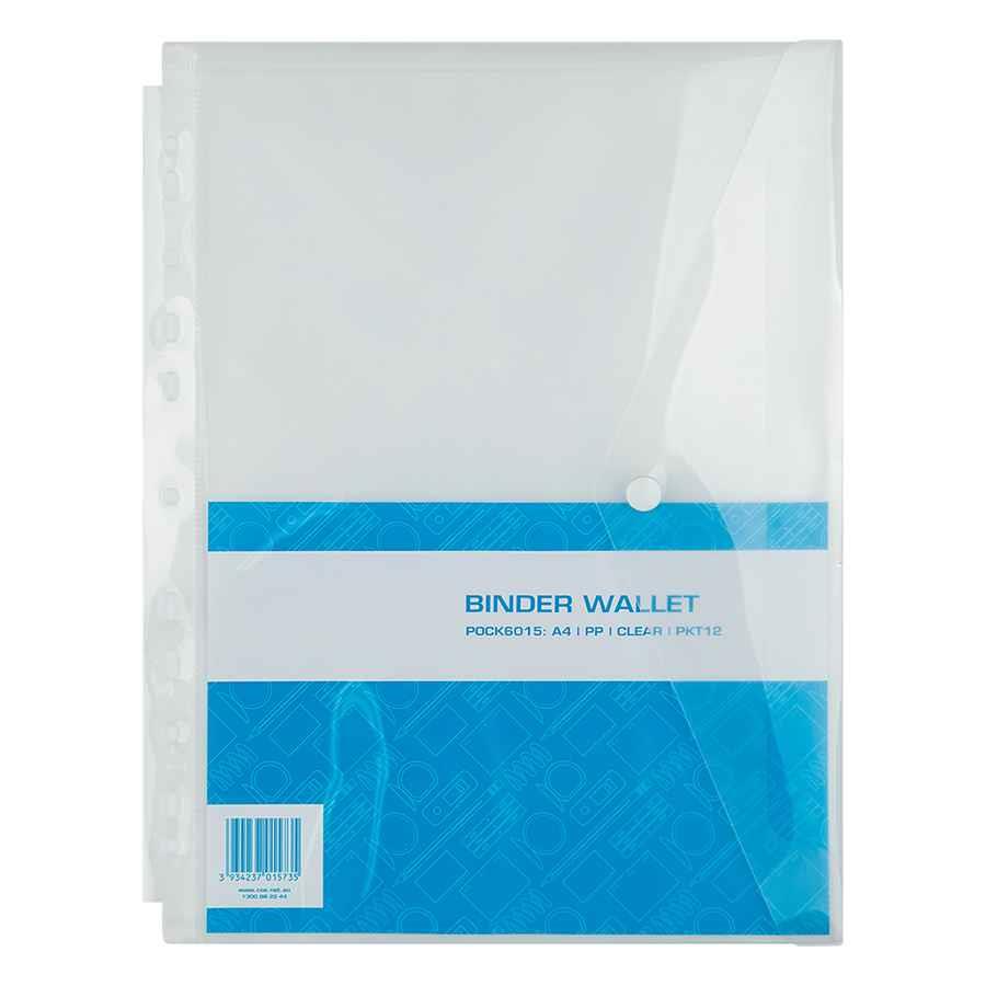 Binder Wallet PP with Button Closure A4