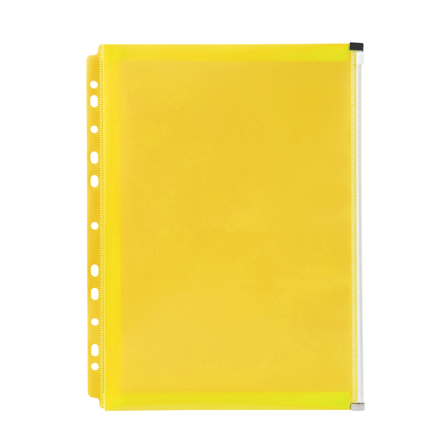 COS BINDER WALLET POCKET ZIPPERED YELLOW A4*