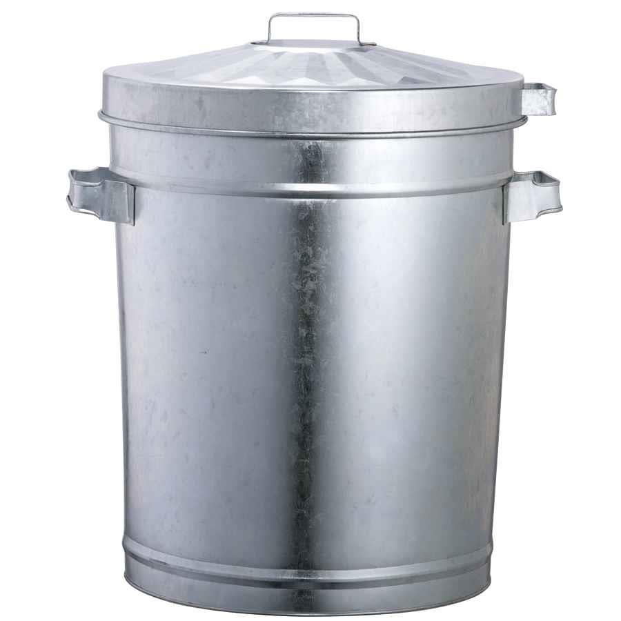 COS Garbage Bin Galvanised W/Lid 55L