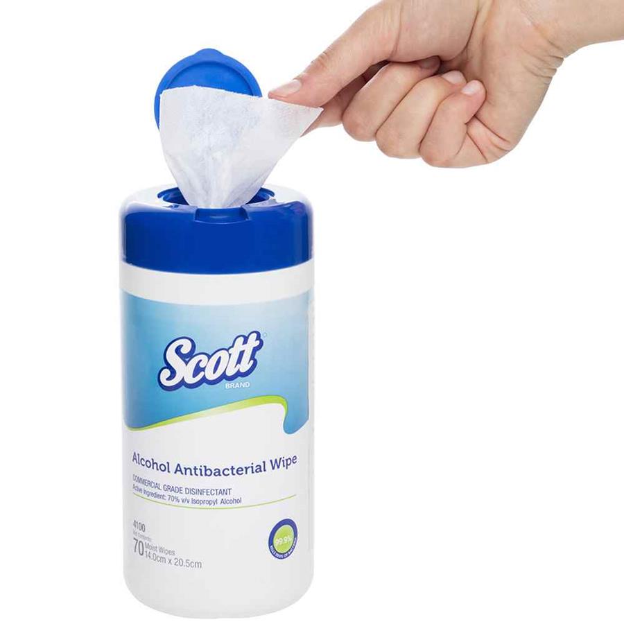 COS WIPES ANTIBACTERIAL SCOTT ALCOHOL 4100 TUB70