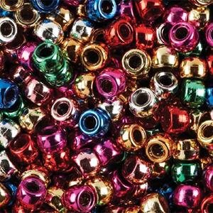 Pony Beads Asstd Metallic - Pkt1000