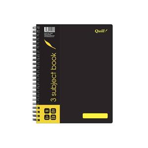 Quill 3 Subject Book A4 PP 70gsm 300pg