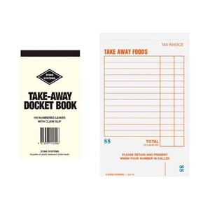 Restaurant Take Away Book172x99mm