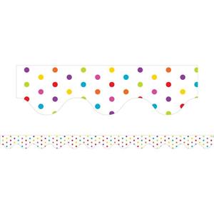 Scalloped Borders Multi Polka Dot(Black)