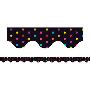 Scalloped Borders Multi Polka Dot(White)