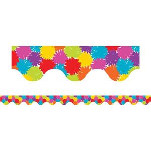 Scalloped Borders Pom Poms