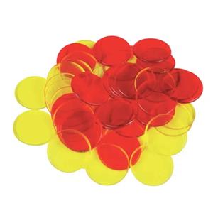 Counters Plastic Red/Yellow 20mm Pkt40
