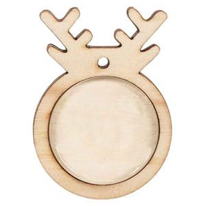Wooden Reindeer Pendant w/ Cabochon