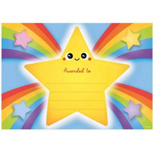 Rainbow Star Certificate Card Pk 100