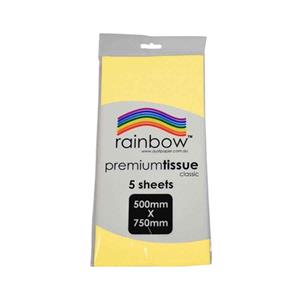 Rainbow Tissue Paper 500x750mm Pack 5