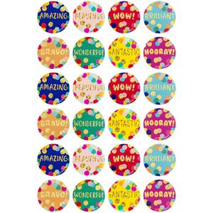 Merit Stickers Confetti 29mm Foil Pkt72