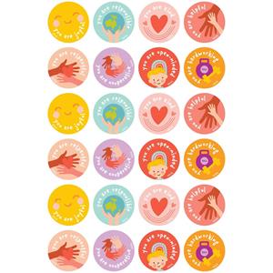 Merit Sticker Character Values 29mm Pk96
