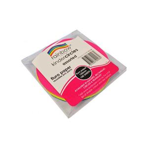 Rainbow Matt Paper Circles Fluro S/S